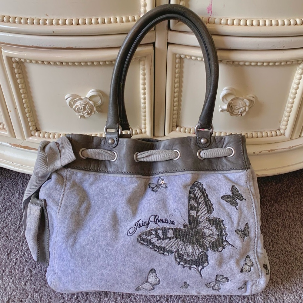 Y2K Juicy Couture Gray Butterfly Daydreamer Bag